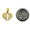 14K Two Tone Gold Cross Heart Charm Jewelry Pendant 16mm x 12mm